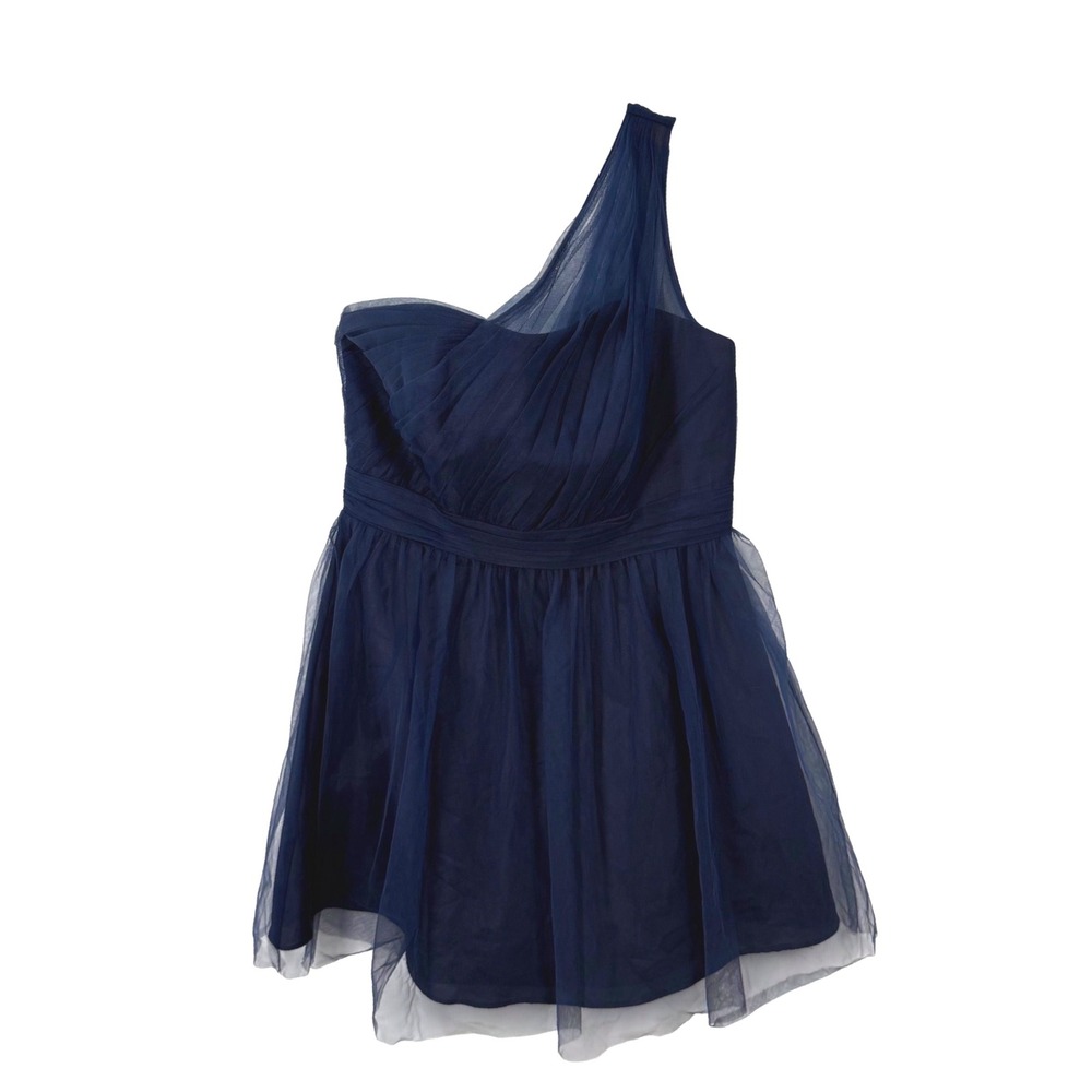 Navy Blue Tulle Homecoming Dress 10 One Shoulder Bridesmaid Autumn wedding guest